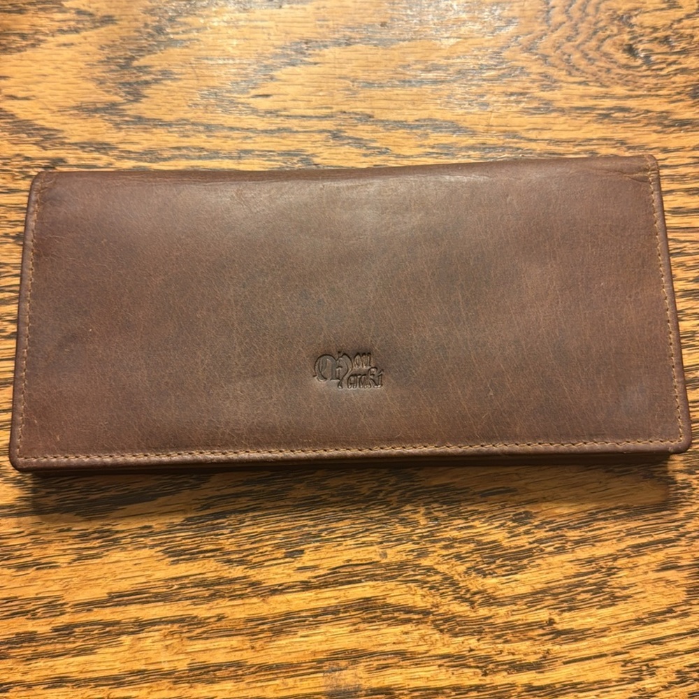 Mou Meraki RFID Blocking Mens Genuine leather Bifold Long Wallet